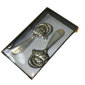 Stainless‎ Steel Spreader Set Santa Christmas Xmas Holiday Dinner 2 Piece NEW